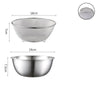Stainless Steel Drain Basin 2-piece Set with Scale Storage Basin Strainer Rice Washing Basket Kitchen Fruit Draining Rinsing Set