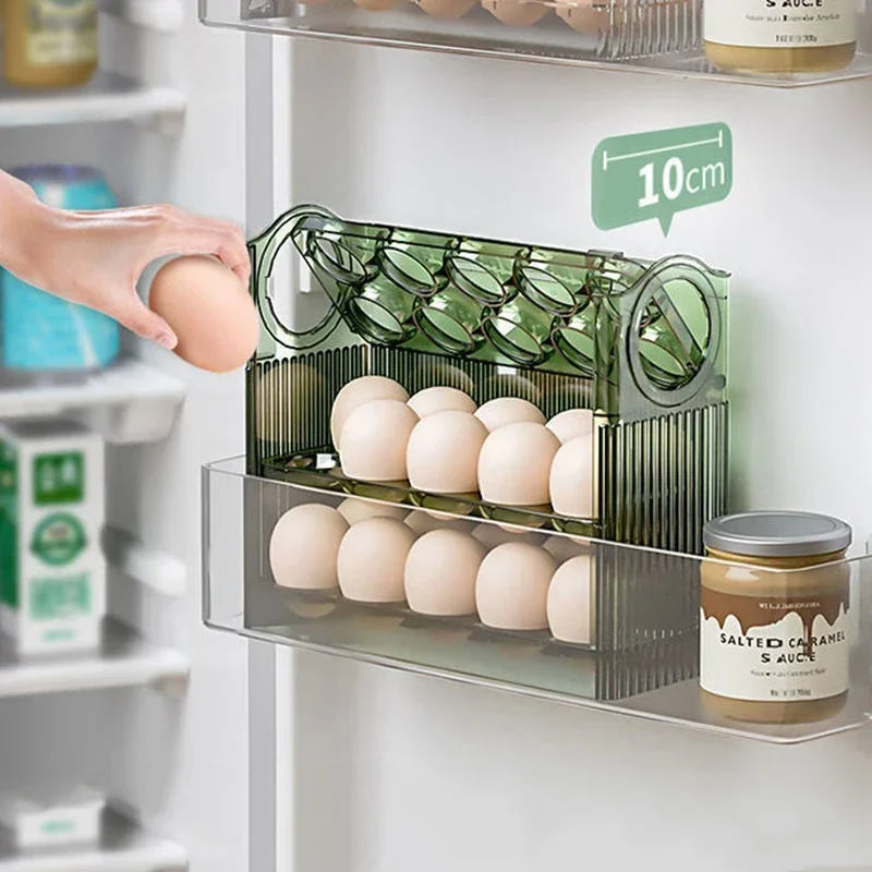 Egg Storage Box – Refrigerator Organizer & Fresh-Keeping Tray