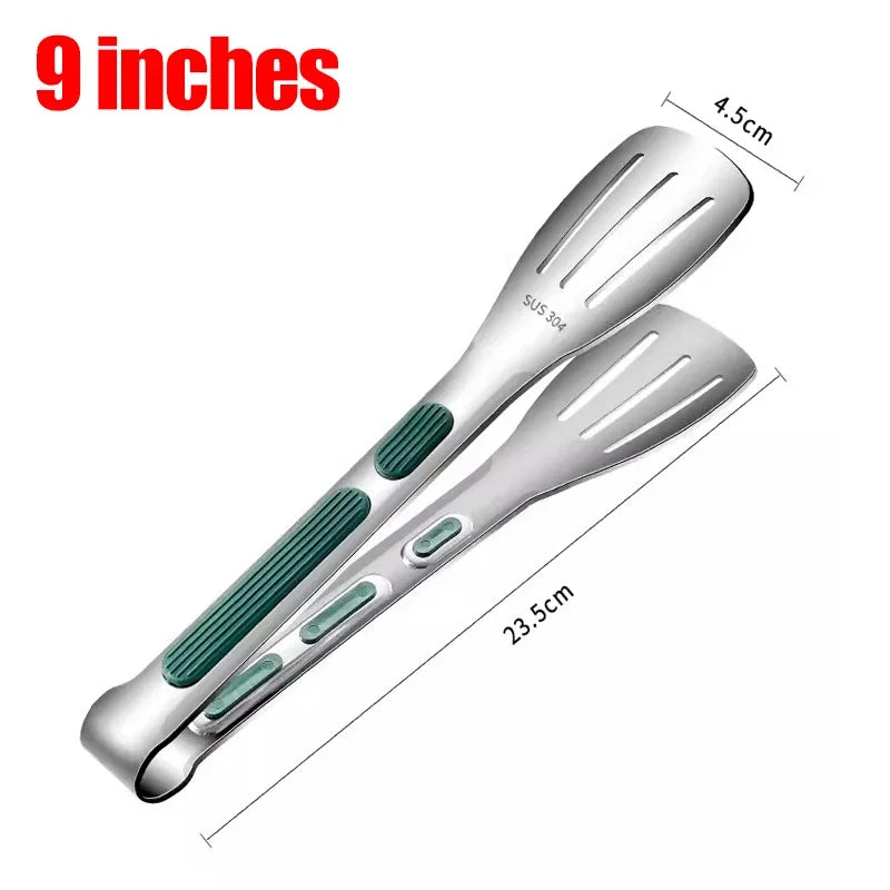 Stainless Steel Food Tongs – Non-Slip BBQ, Salad & Bread Clip for Kitchen