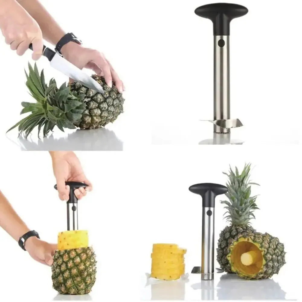 Pack of 2 PCs Stainless Steel Pineapple Peeler, Corer & Slicer – Easy Kitchen Gadget
