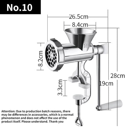 Heavy Duty Hand Crank Meat Grinder & Sausage Stuffer Manual Kitchen Mincer Pasta Maker