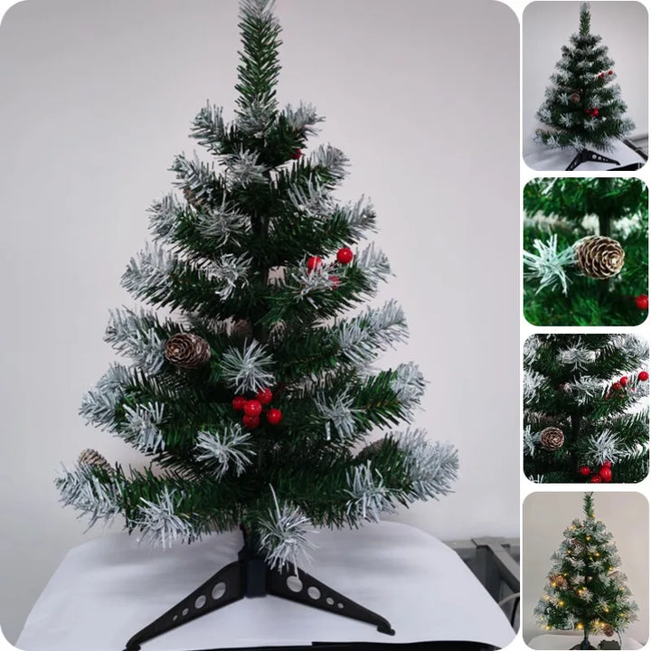 Mini Christmas Tree PVC with Led Light Bar Pinecone Table Top Christmas Tree 45cm/60cm Christmas Party Atmosphere Decoration