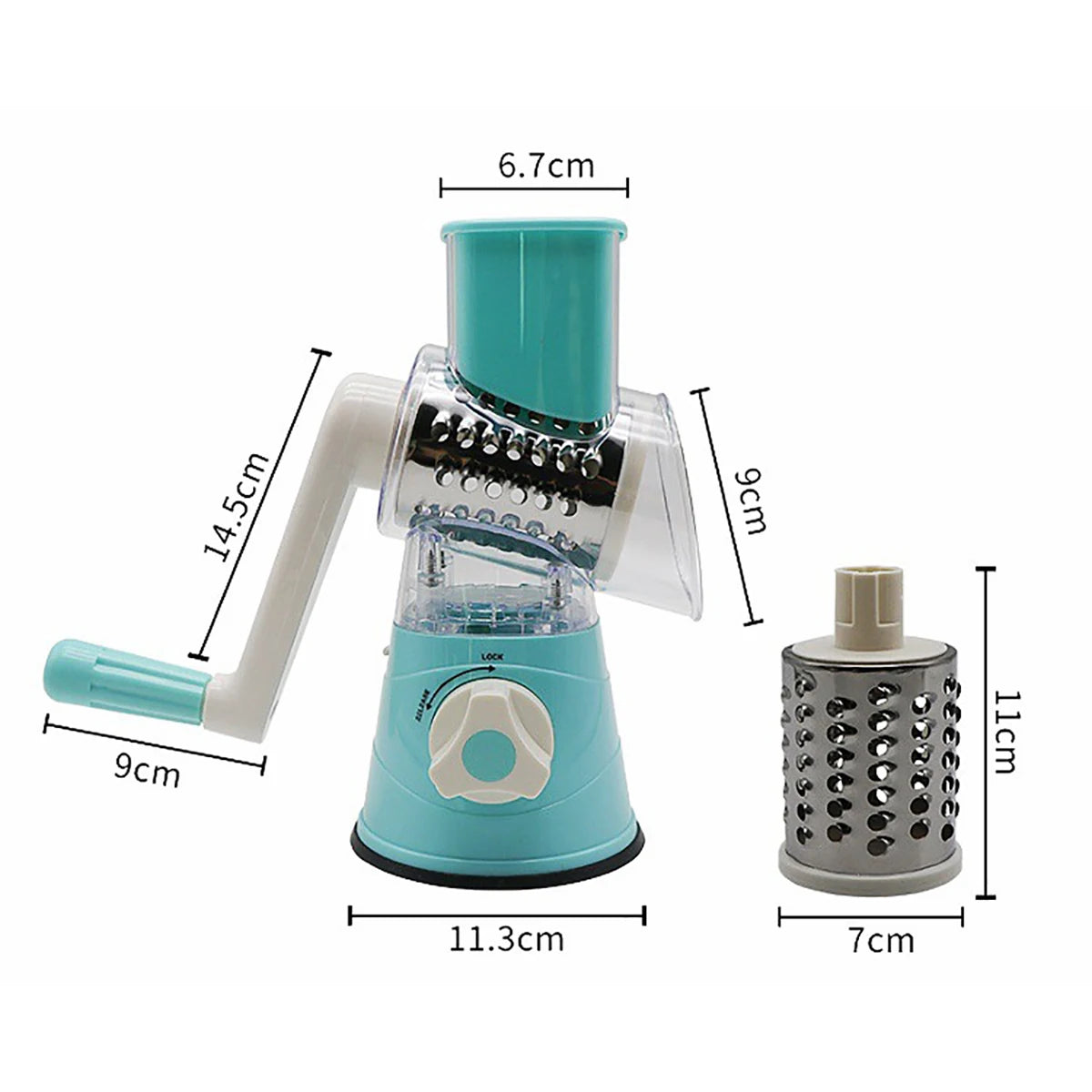 3-in-1 Manual Vegetable Slicer & Shredder with Sharp Drums