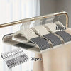30pcs Anti Slip Hangers Set -10 hangers+20 clips, Heavy Duty Velvet Clothing Hangers for Wardrobe, Multiple Colors