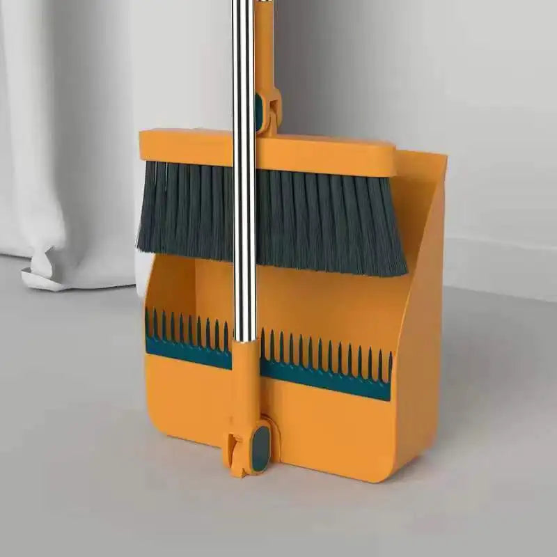 Foldable Broom & Dustpan Set – 180° Rotating Household Cleaner