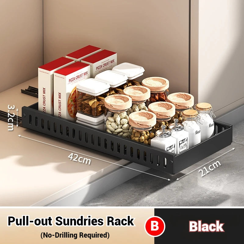 Under-Cabinet Sliding Pot & Pan Organizer with Lid Holder