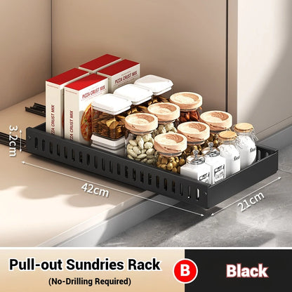 Under-Cabinet Sliding Pot & Pan Organizer with Lid Holder