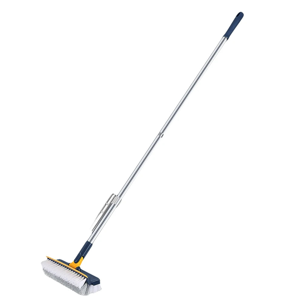 3-in-1 Floor & Tile Scrub Brush with Scraper and Long Handle