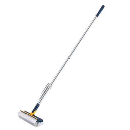 3-in-1 Floor & Tile Scrub Brush with Scraper and Long Handle