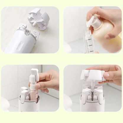 4-in-1 Travel Refillable Bottles Portable Toiletry & Cosmetic Containers Set