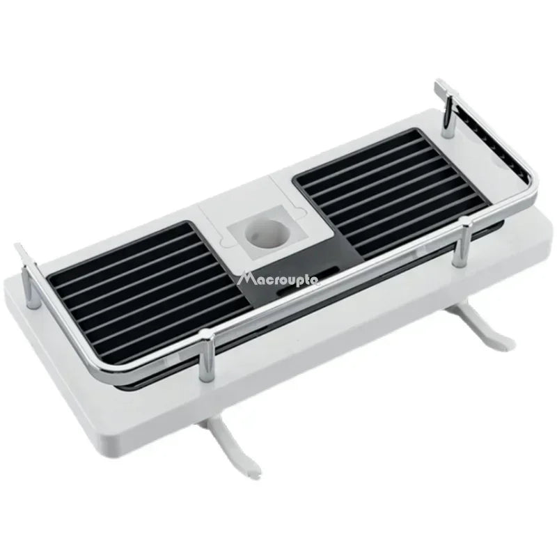 No-Drill Bathroom Shower Storage Rack with Pole, Holder & Shelves