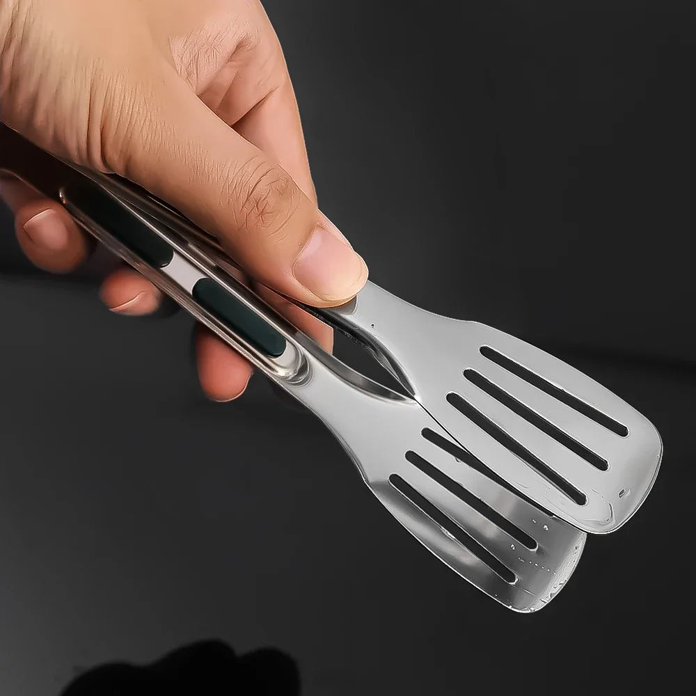 Stainless Steel Food Tongs – Non-Slip BBQ, Salad & Bread Clip for Kitchen