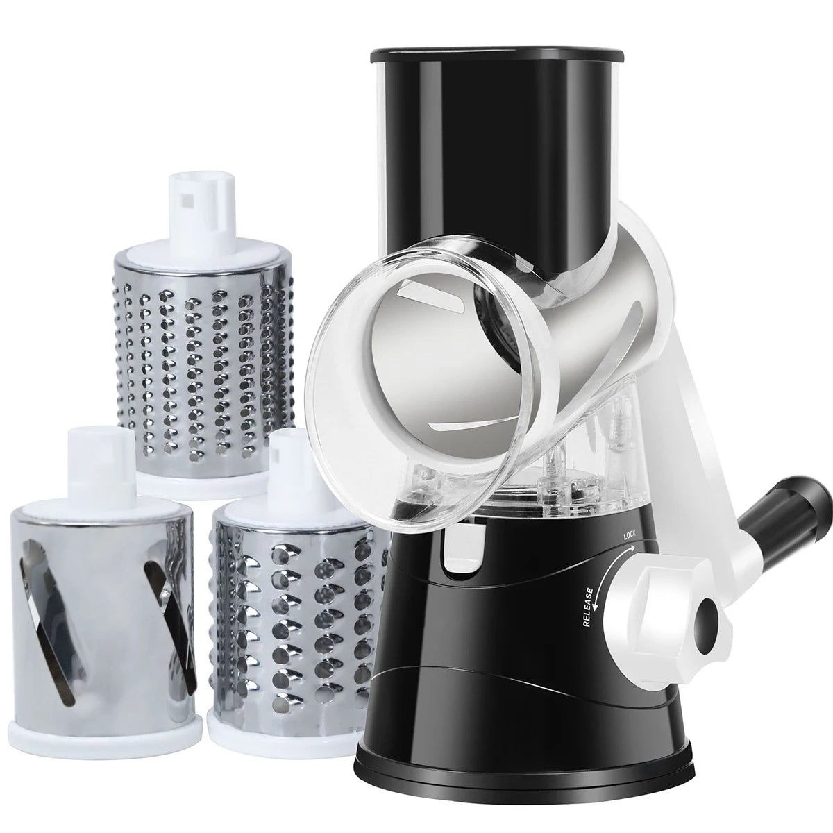 3-in-1 Manual Vegetable Slicer & Shredder with Sharp Drums