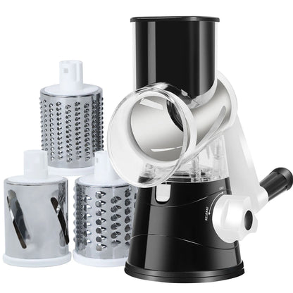 3-in-1 Manual Vegetable Slicer & Shredder with Sharp Drums