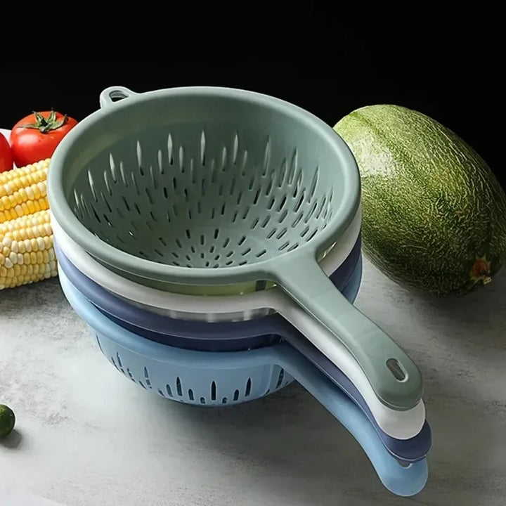 Sink Water Filter Kitchen Drainer Basket Plastic Washing Colander Strainer Food Handle Fruit Draining Bowl Vegetables