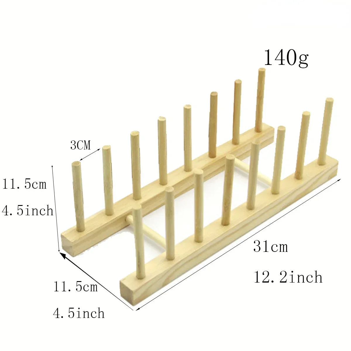 Wooden Dish Drying Rack Kitchen Organizer for Plates, Cups, and Pot Lids