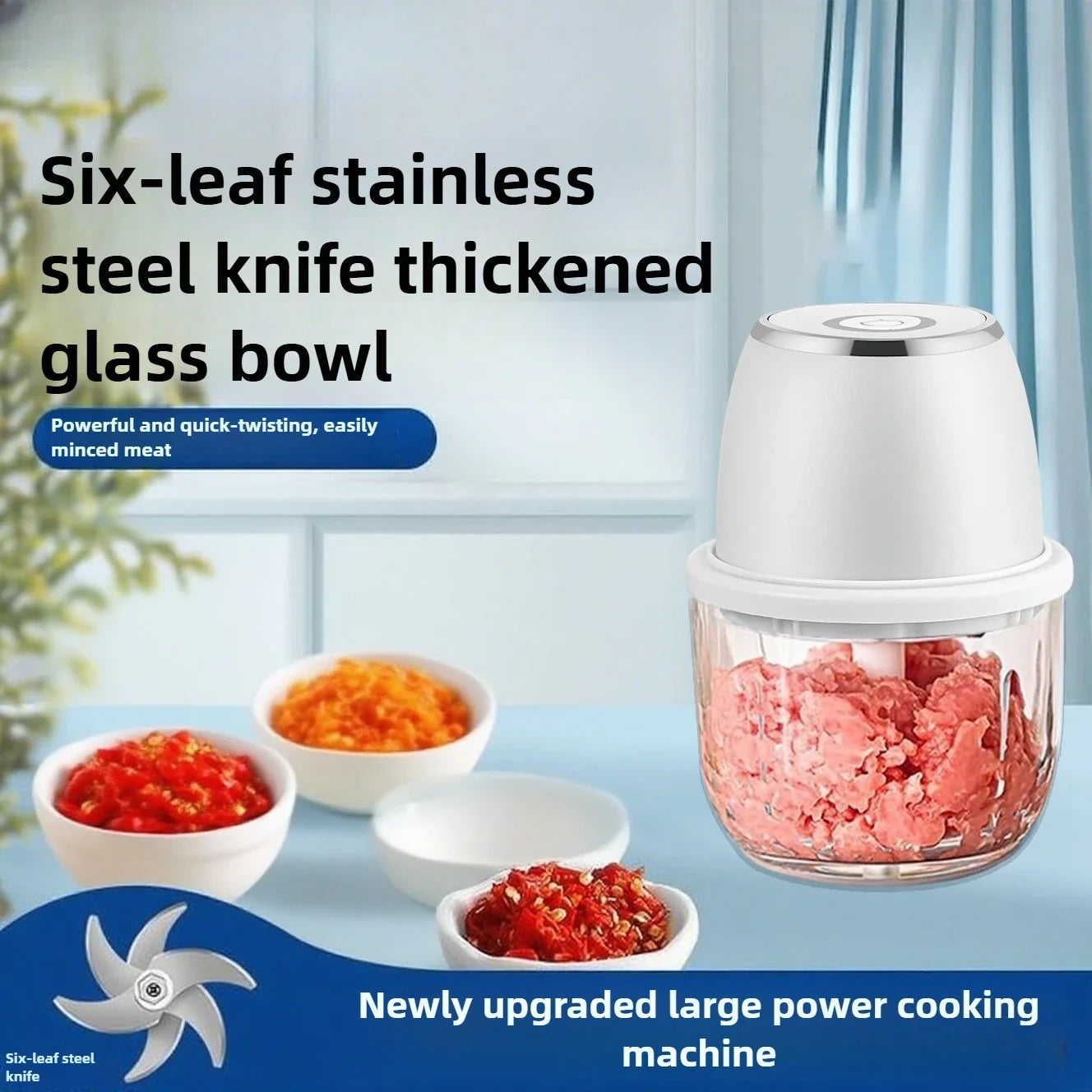 350ML Electric Food Chopper & Meat Grinder USB Multifunction Blender