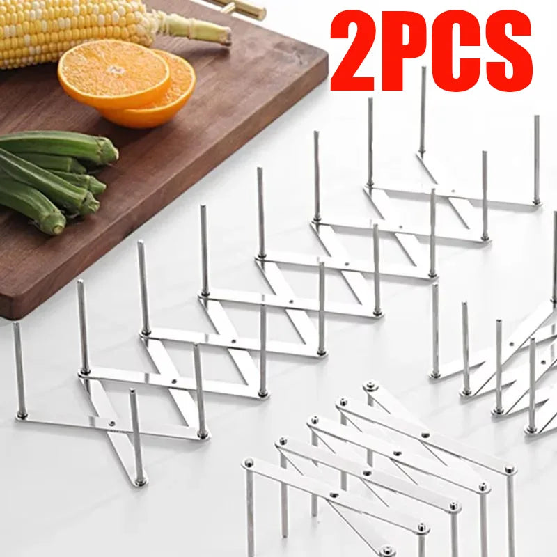 Retractable Stainless Steel Dish & Lid Rack Organizer