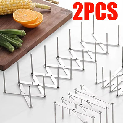 Retractable Stainless Steel Dish & Lid Rack Organizer