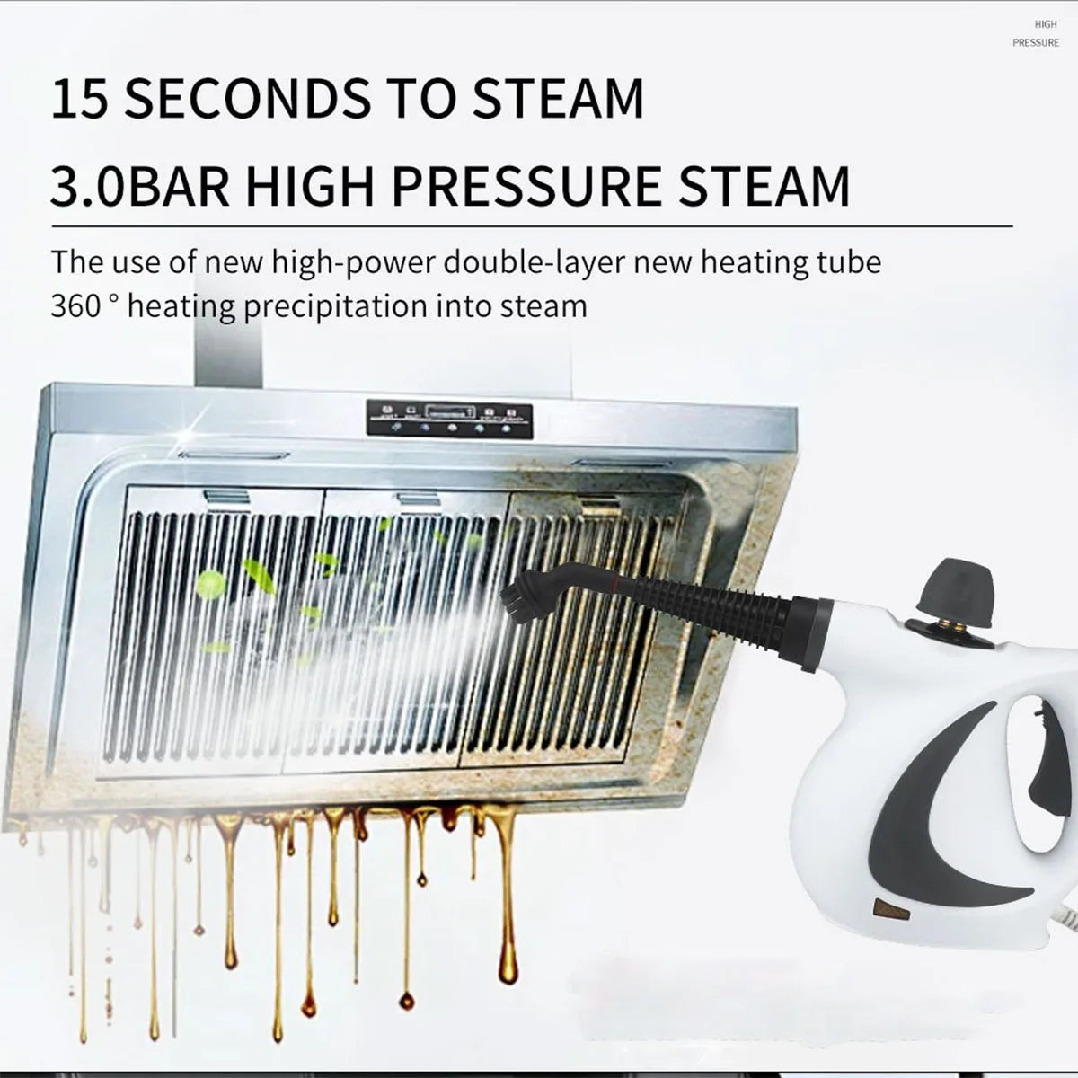 Handheld Pressurized Steam Cleaner Portable Multi-Surface Home Steamer