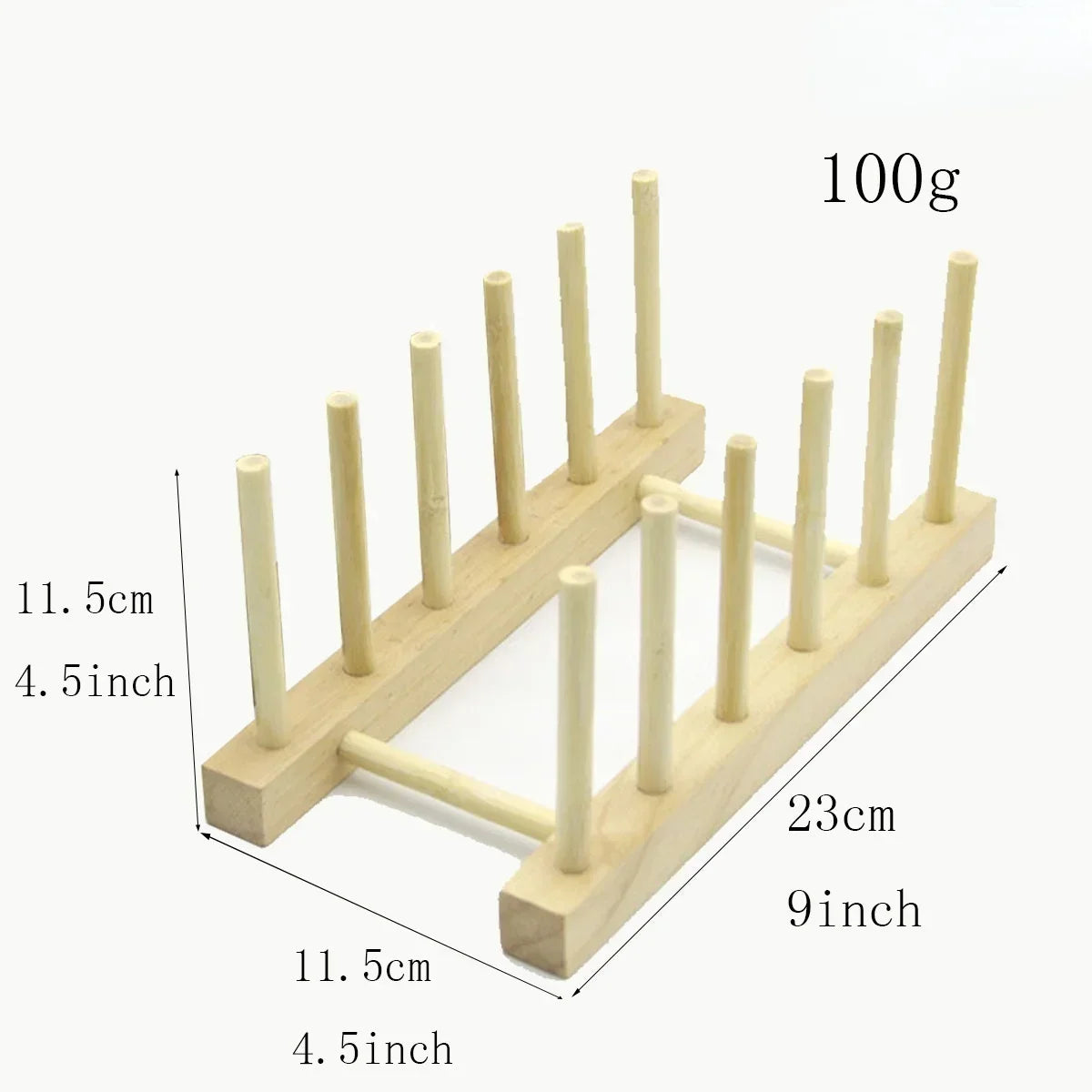Wooden Dish Drying Rack Kitchen Organizer for Plates, Cups, and Pot Lids