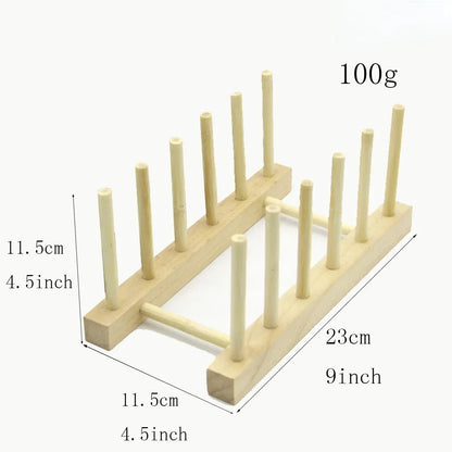 Wooden Dish Drying Rack Kitchen Organizer for Plates, Cups, and Pot Lids
