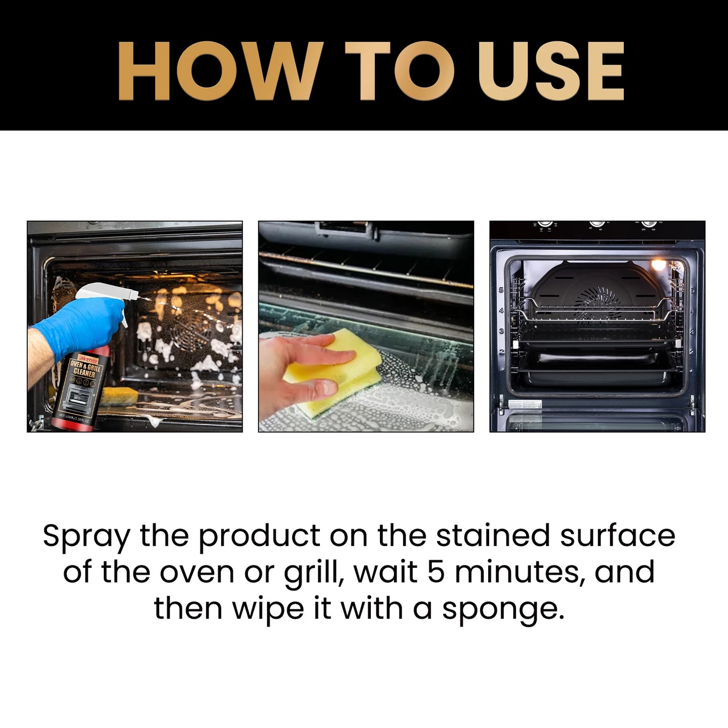 Oven & Kitchen Cleaner Foam Spray – Powerful Degreaser for Stoves, Grills & Appliances