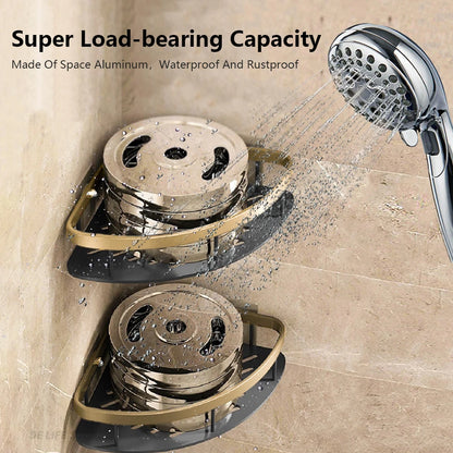No-Drill Wall-Mounted Aluminum Shower & Kitchen Corner Shelf