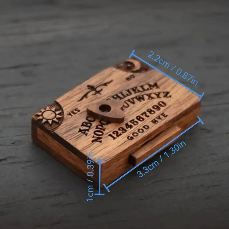 Mini Ouija Board Retro Miniature Spirit Board With Drawer Wooden Miniatures Emotional Love Drawer Home Decoration Gift