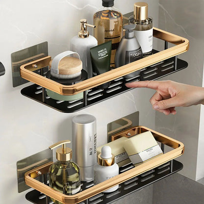 No-Drill Wall-Mounted Aluminum Shower & Kitchen Corner Shelf