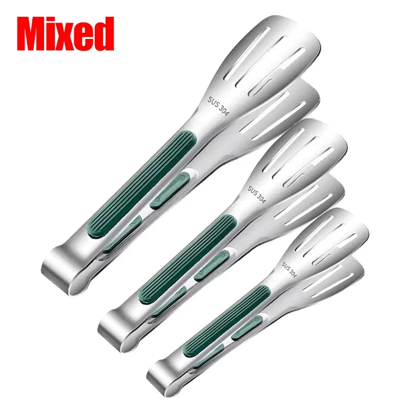 Stainless Steel Food Tongs – Non-Slip BBQ, Salad & Bread Clip for Kitchen