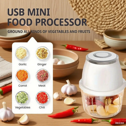 350ML Electric Food Chopper & Meat Grinder USB Multifunction Blender