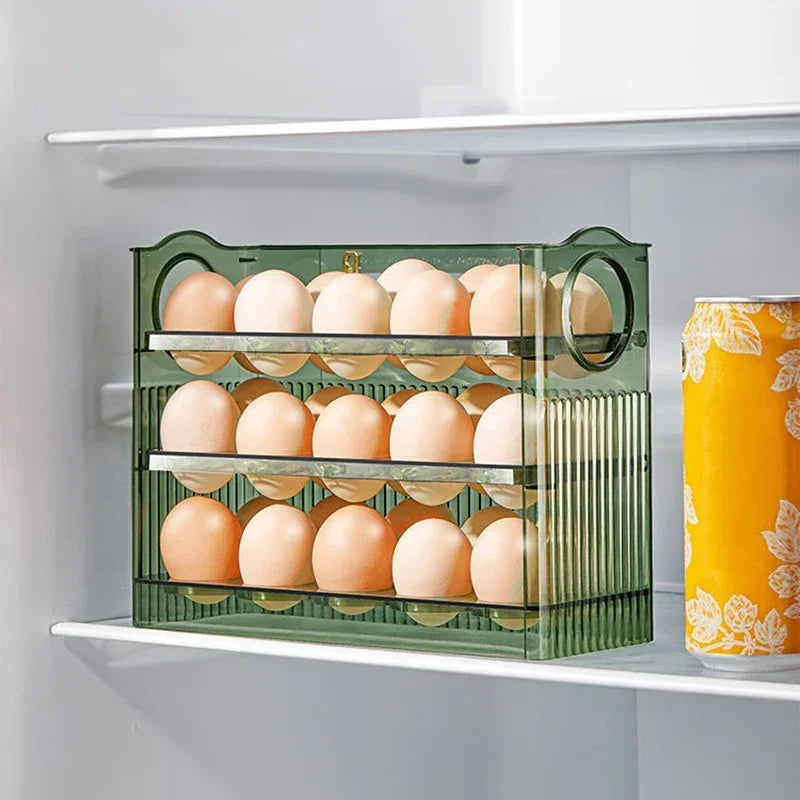 Egg Storage Box – Refrigerator Organizer & Fresh-Keeping Tray