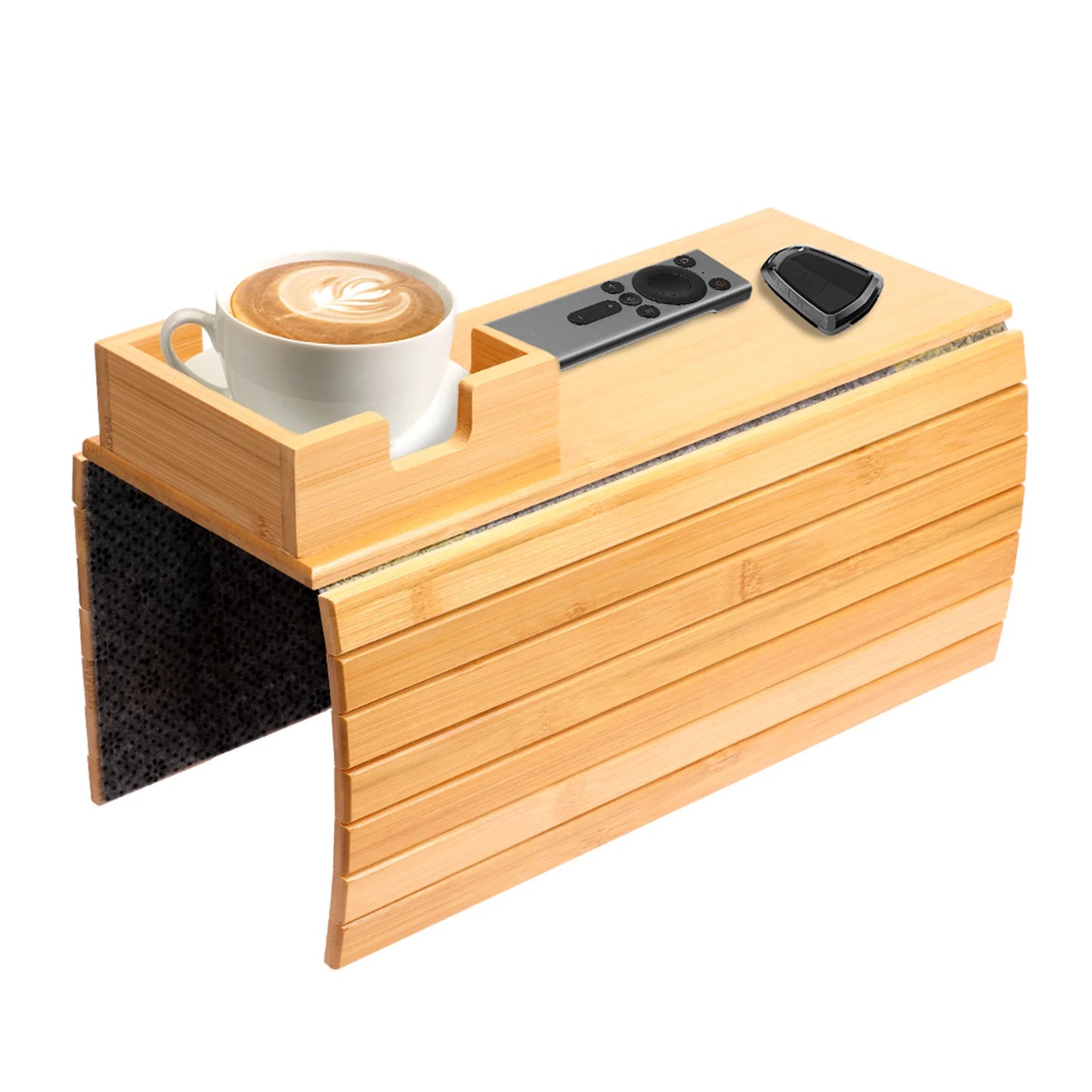 Foldable Bamboo Sofa Armrest Cup & Storage Tray