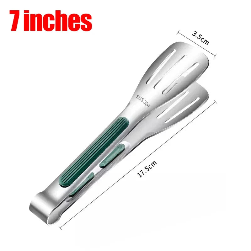 Stainless Steel Food Tongs – Non-Slip BBQ, Salad & Bread Clip for Kitchen