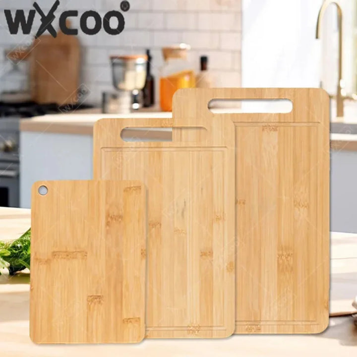 WXCOO Kitchen Wooden Chopping Boards Double-sided Serving Board for Meat Fruit and Vegetable Cutter Solid Wooden Cutting Board