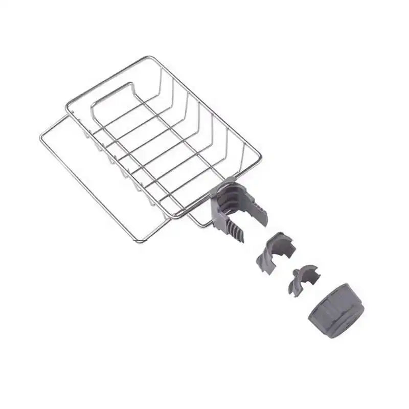 Stainless Steel Kitchen & Bathroom Organizer – Sponge, Soap, and Towel Rack