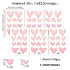 60Pcs Soft Pink Big Small Heart Shape Wall Stickers for Waterproof Removable PVC Kids Room Kindergarten Home Decoration