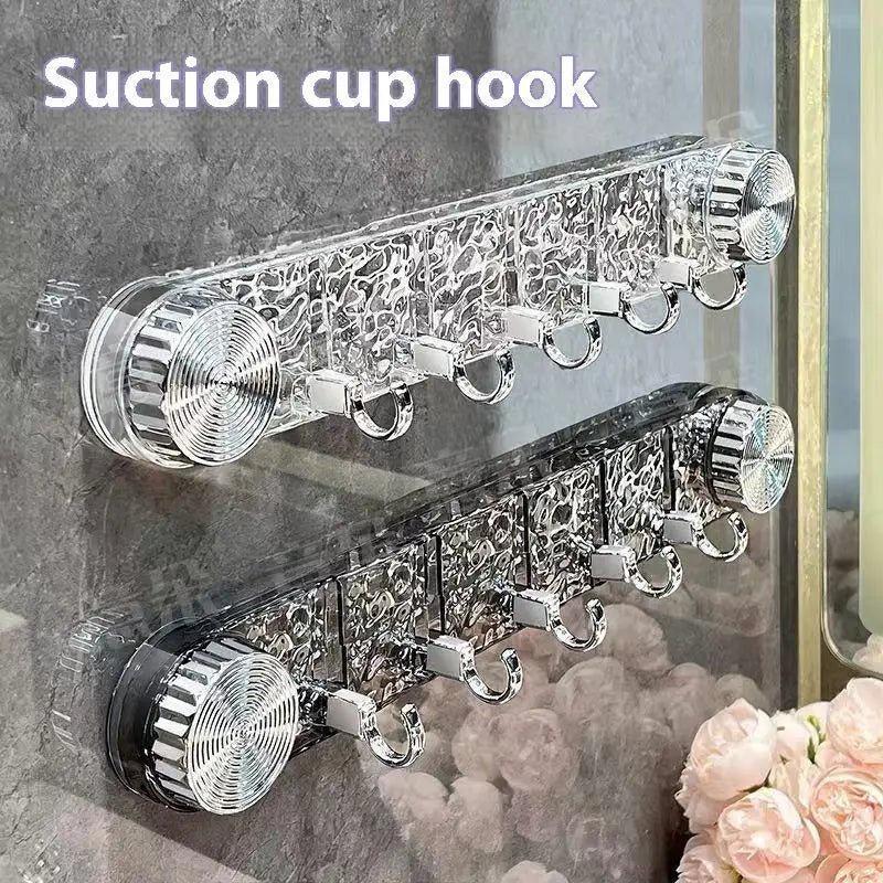 5-in-1 Rotating Suction Cup Hooks – Punch-Free, Waterproof Wall Mount
