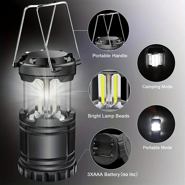 HOMEFISH Camp Lamp, Outdoor Tent Light, Portable Lantern, Multifunctional Emergency Light, Battery Powered (Without Batteries )