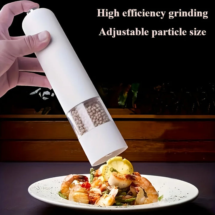 1/2pcs Automatic Salt Pepper Grinder Set Adjustable Coarseness One-Button Electric Spice Mill for Kitchen Cooking BBQ Grill Tool