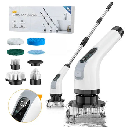 7-in-1 Cordless Electric Spin Cleaning Brush for Bathroom, Kitchen & Home Use