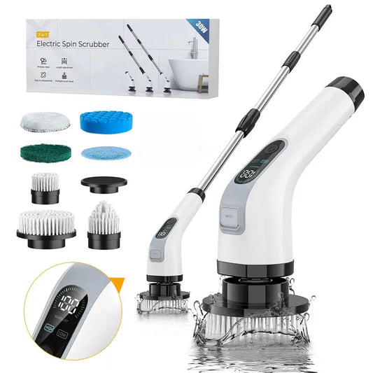 7-in-1 Cordless Electric Spin Cleaning Brush for Bathroom, Kitchen & Home Use