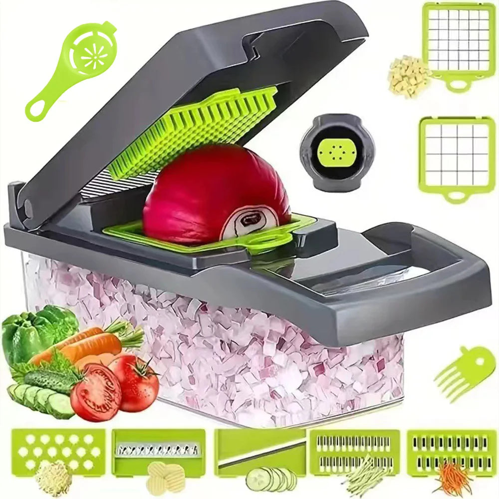 16-in-1 Multifunctional Vegetable Chopper & Slicer with Grater, Peeler, and Egg Separator