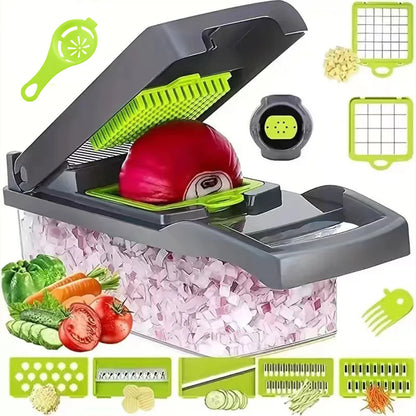 16-in-1 Multifunctional Vegetable Chopper & Slicer with Grater, Peeler, and Egg Separator