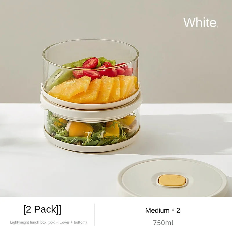 Glass Tupperware Set Airtight Containers Heat Resistant Lunch Box Food Storage for Frozen Rice Salad Bowl and Lid Take Away