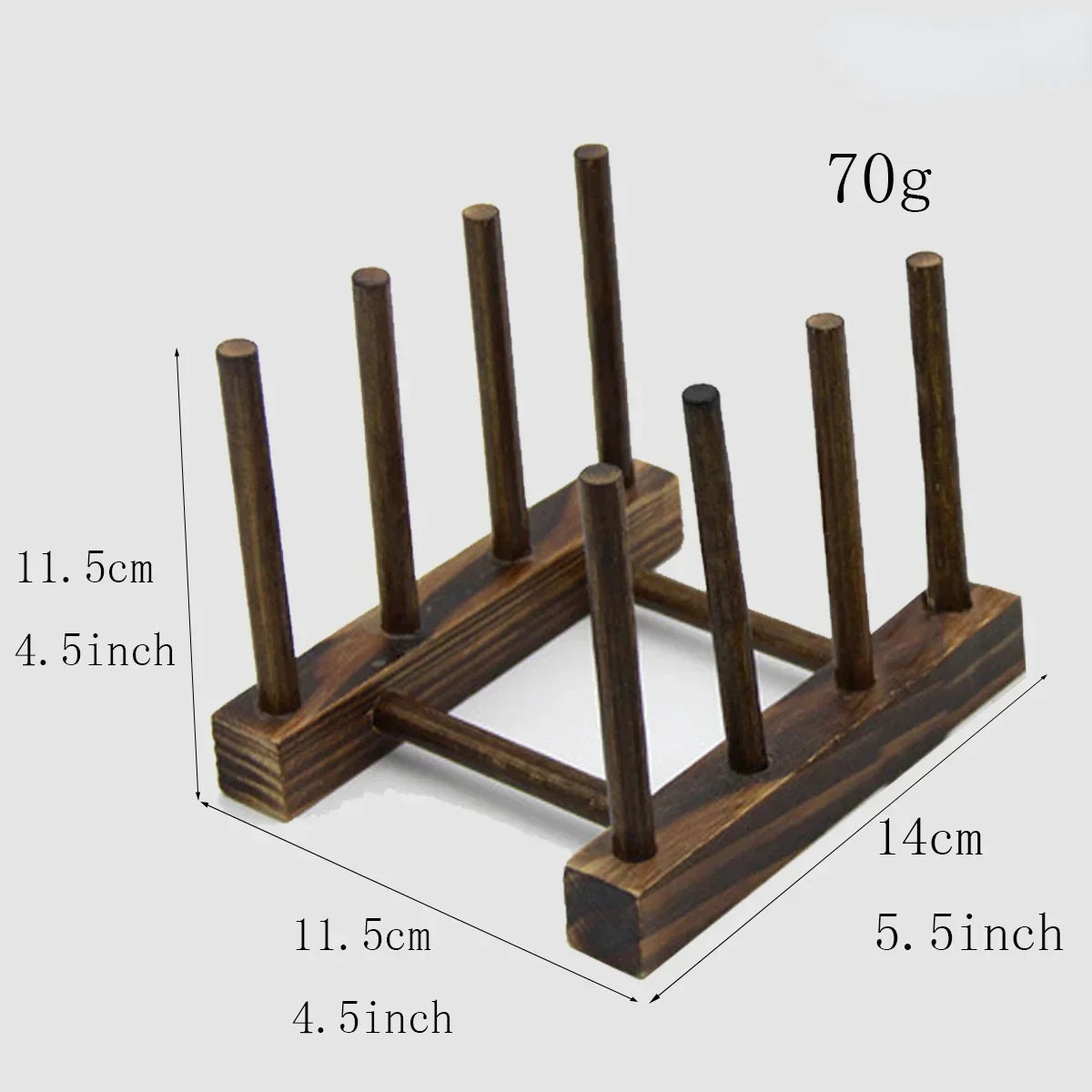Wooden Dish Drying Rack Kitchen Organizer for Plates, Cups, and Pot Lids