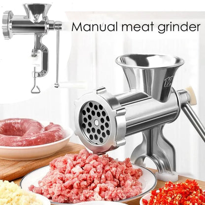 Heavy Duty Hand Crank Meat Grinder & Sausage Stuffer Manual Kitchen Mincer Pasta Maker