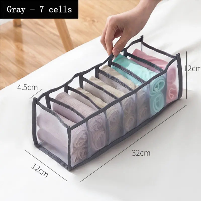Foldable Underwear Pants Storage Box Nylon Drawer Panties Dormitory Storage Bra Finishing Breathable Mesh Bag