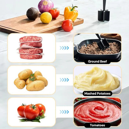 Kitchen Meat Masher & Chopper – Non-Stick Gadget